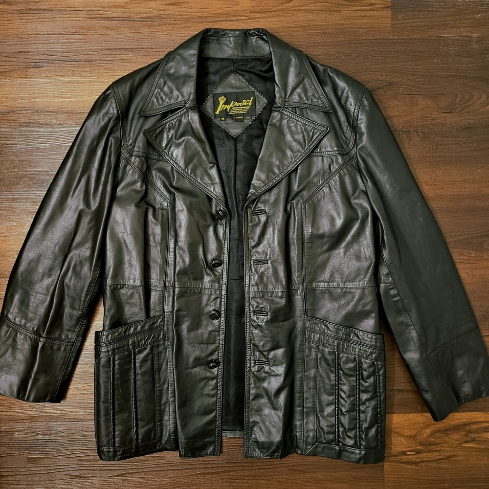 Vintage 1980s-1990s Imperial Leather Sportswear Black Jacket Size 46 Mens 46 XL